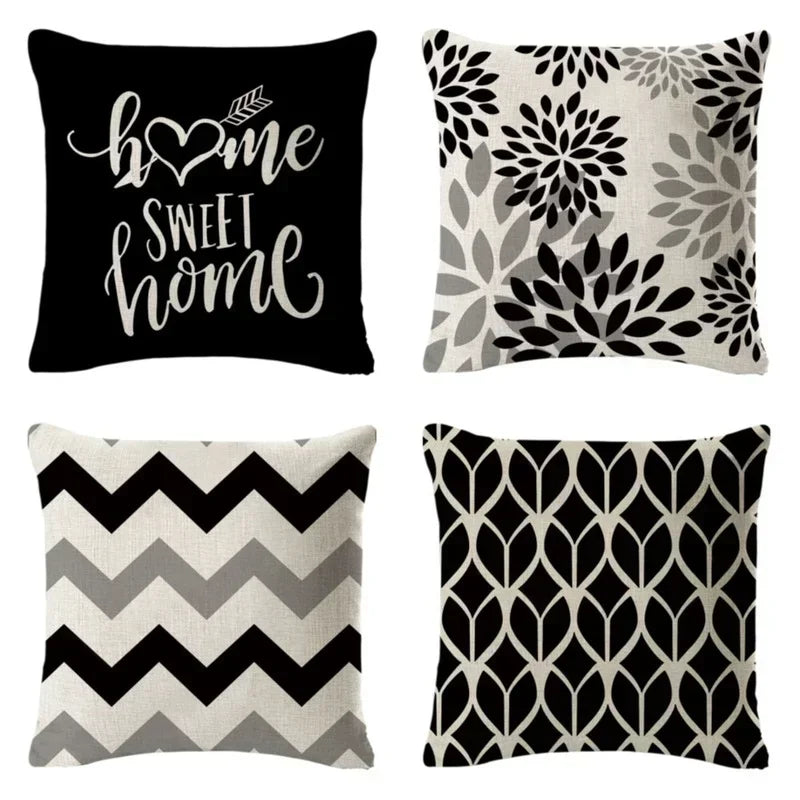 1PC Geometric Figure Linen Pillowcase Home Sofa Bedroom Decoration Pillow Polyester Pillow Car Cushion Cover 45x45cm 1