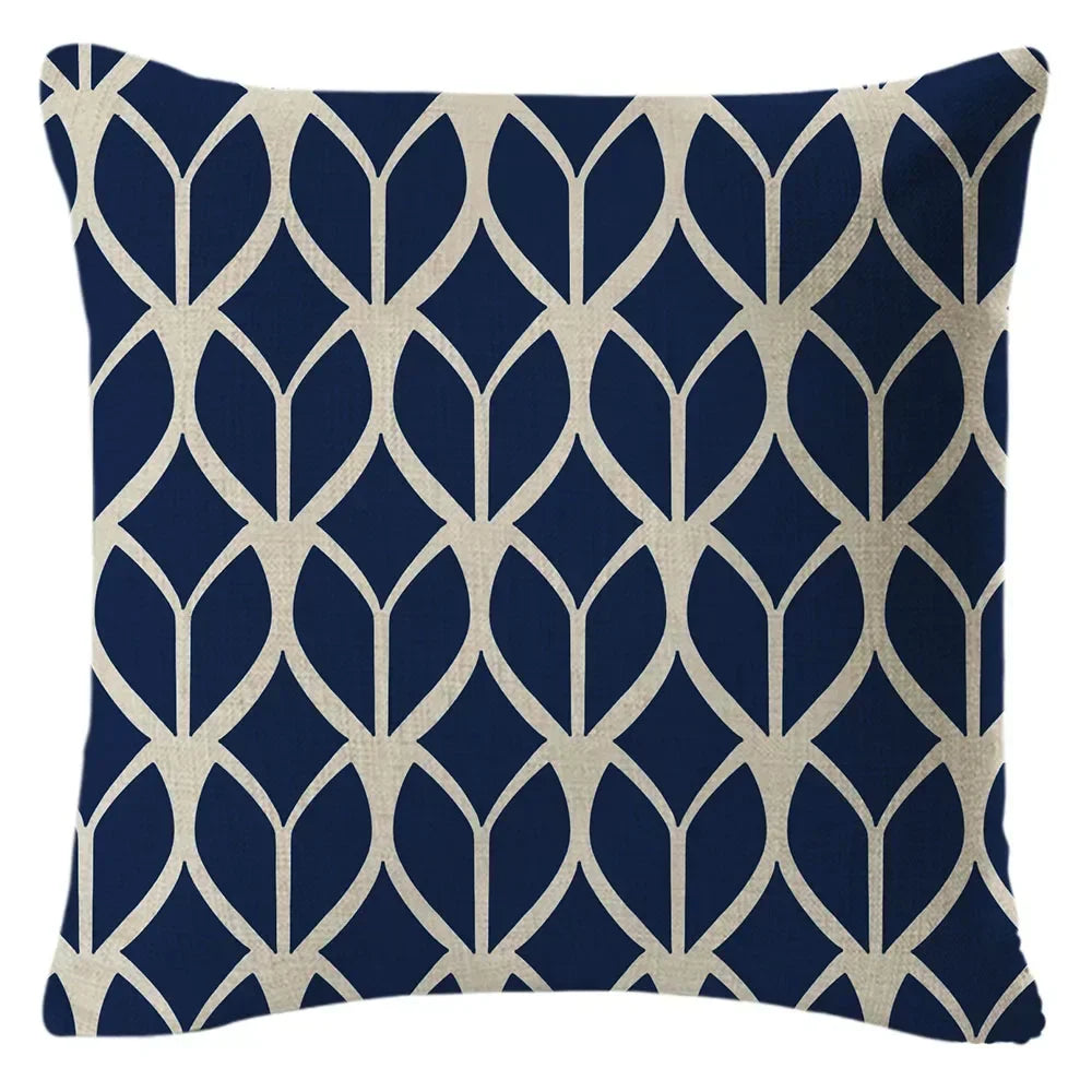 1PC Geometric Figure Linen Pillowcase Home Sofa Bedroom Decoration Pillow Polyester Pillow Car Cushion Cover 45x45cm 10