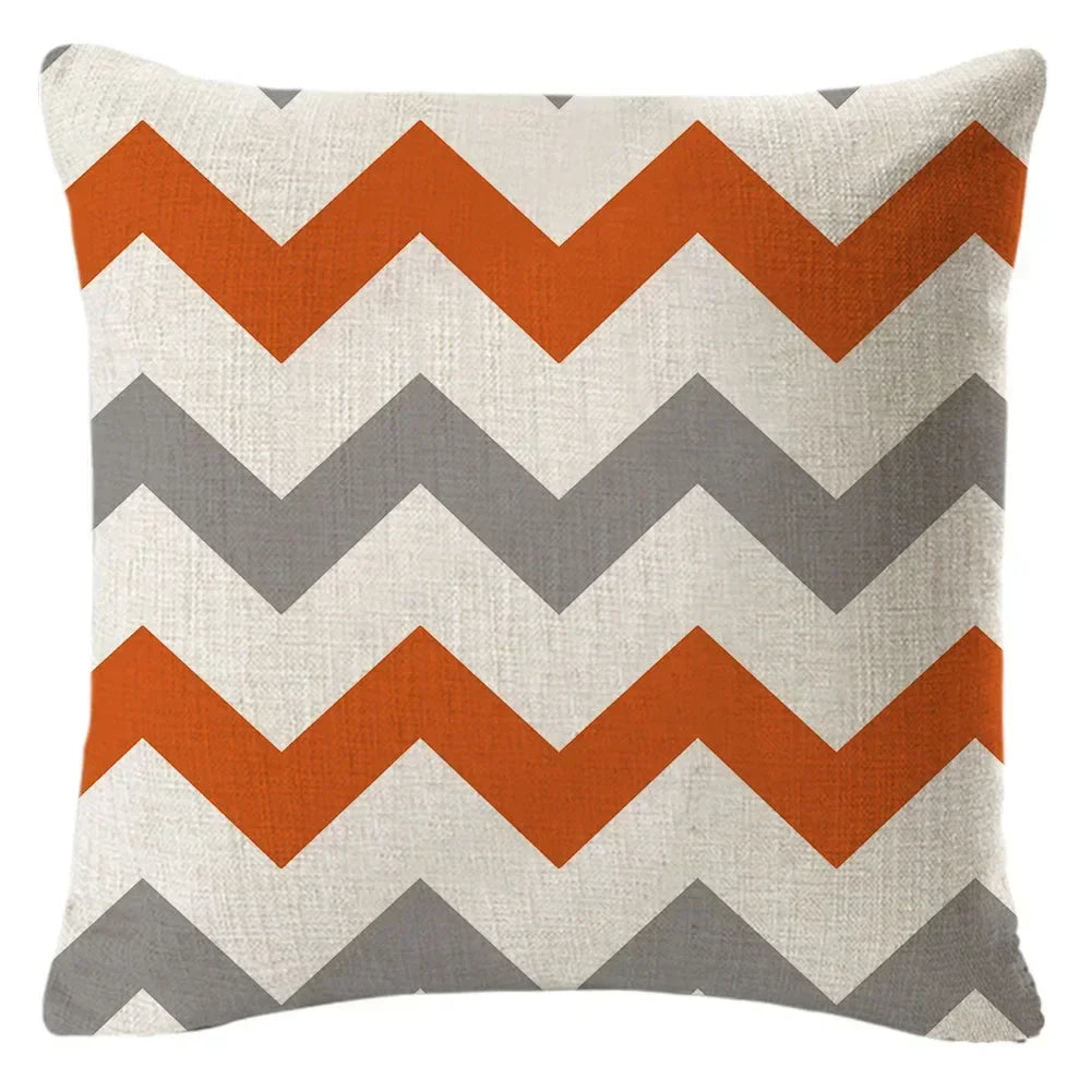 1PC Geometric Figure Linen Pillowcase Home Sofa Bedroom Decoration Pillow Polyester Pillow Car Cushion Cover 45x45cm 12
