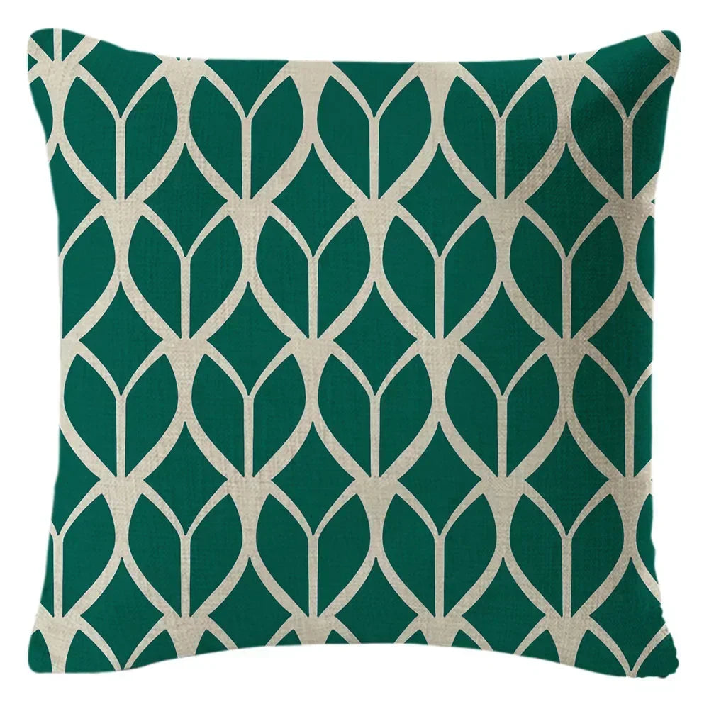 1PC Geometric Figure Linen Pillowcase Home Sofa Bedroom Decoration Pillow Polyester Pillow Car Cushion Cover 45x45cm 15