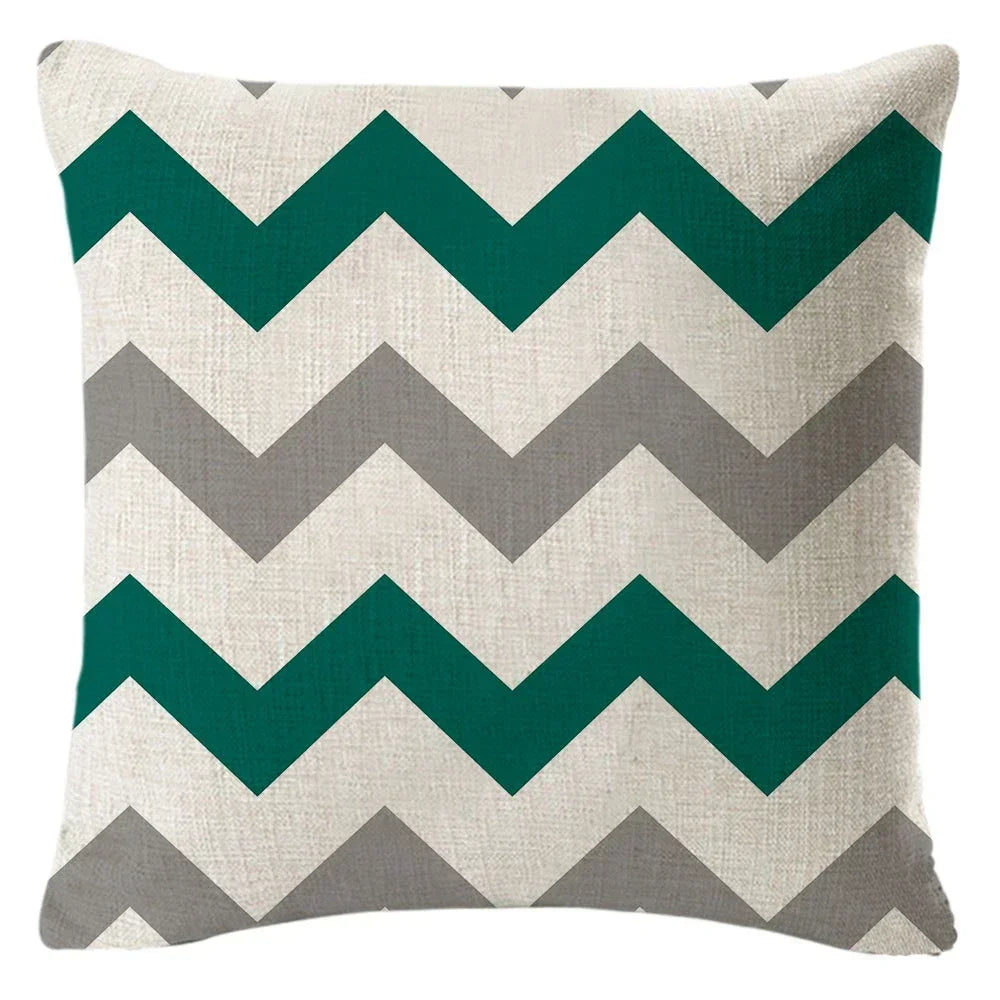1PC Geometric Figure Linen Pillowcase Home Sofa Bedroom Decoration Pillow Polyester Pillow Car Cushion Cover 45x45cm 17