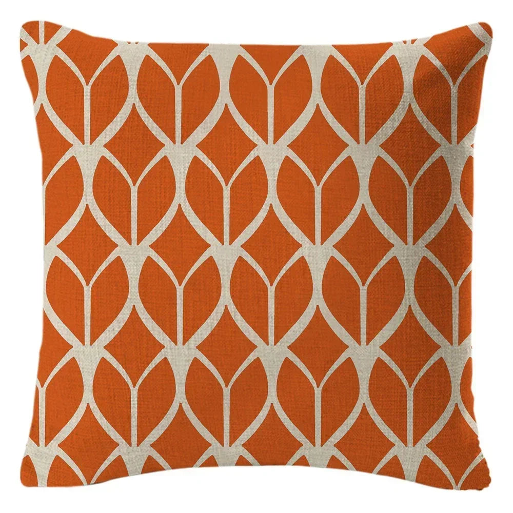 1PC Geometric Figure Linen Pillowcase Home Sofa Bedroom Decoration Pillow Polyester Pillow Car Cushion Cover 45x45cm 18