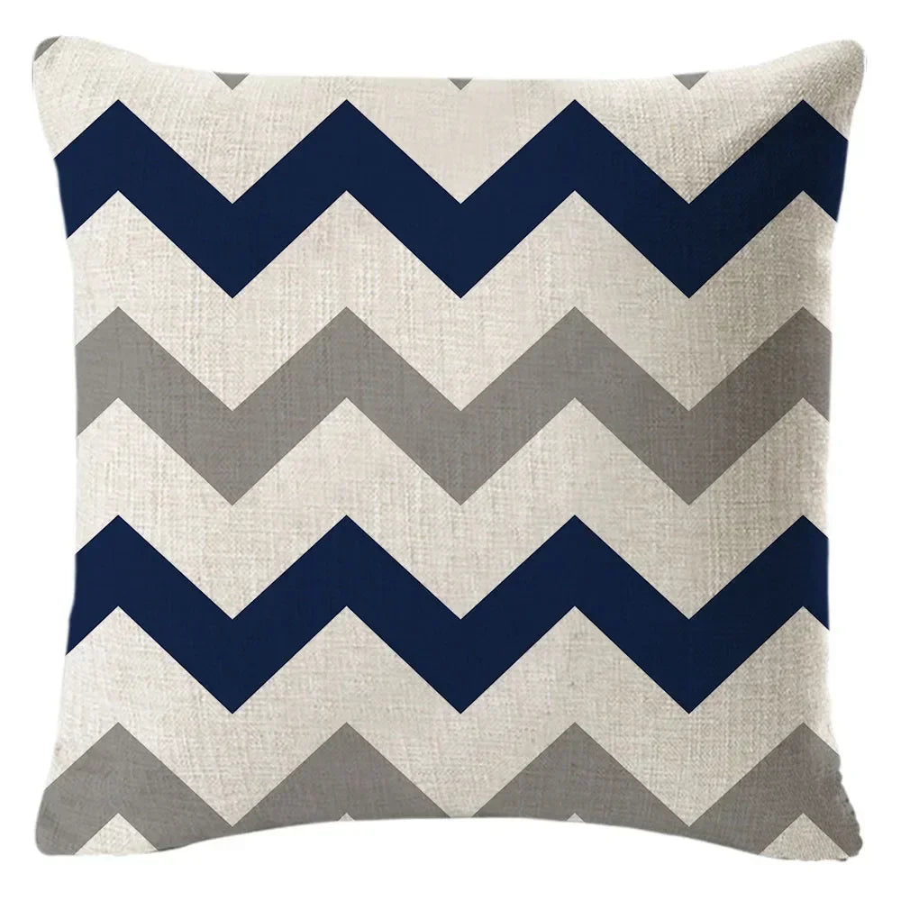 1PC Geometric Figure Linen Pillowcase Home Sofa Bedroom Decoration Pillow Polyester Pillow Car Cushion Cover 45x45cm 19