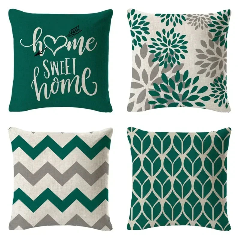 1PC Geometric Figure Linen Pillowcase Home Sofa Bedroom Decoration Pillow Polyester Pillow Car Cushion Cover 45x45cm 2