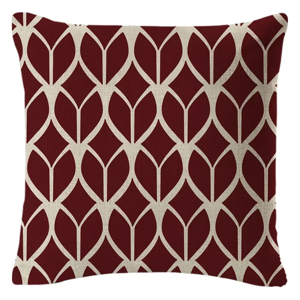 1PC Geometric Figure Linen Pillowcase Home Sofa Bedroom Decoration Pillow Polyester Pillow Car Cushion Cover 45x45cm 23