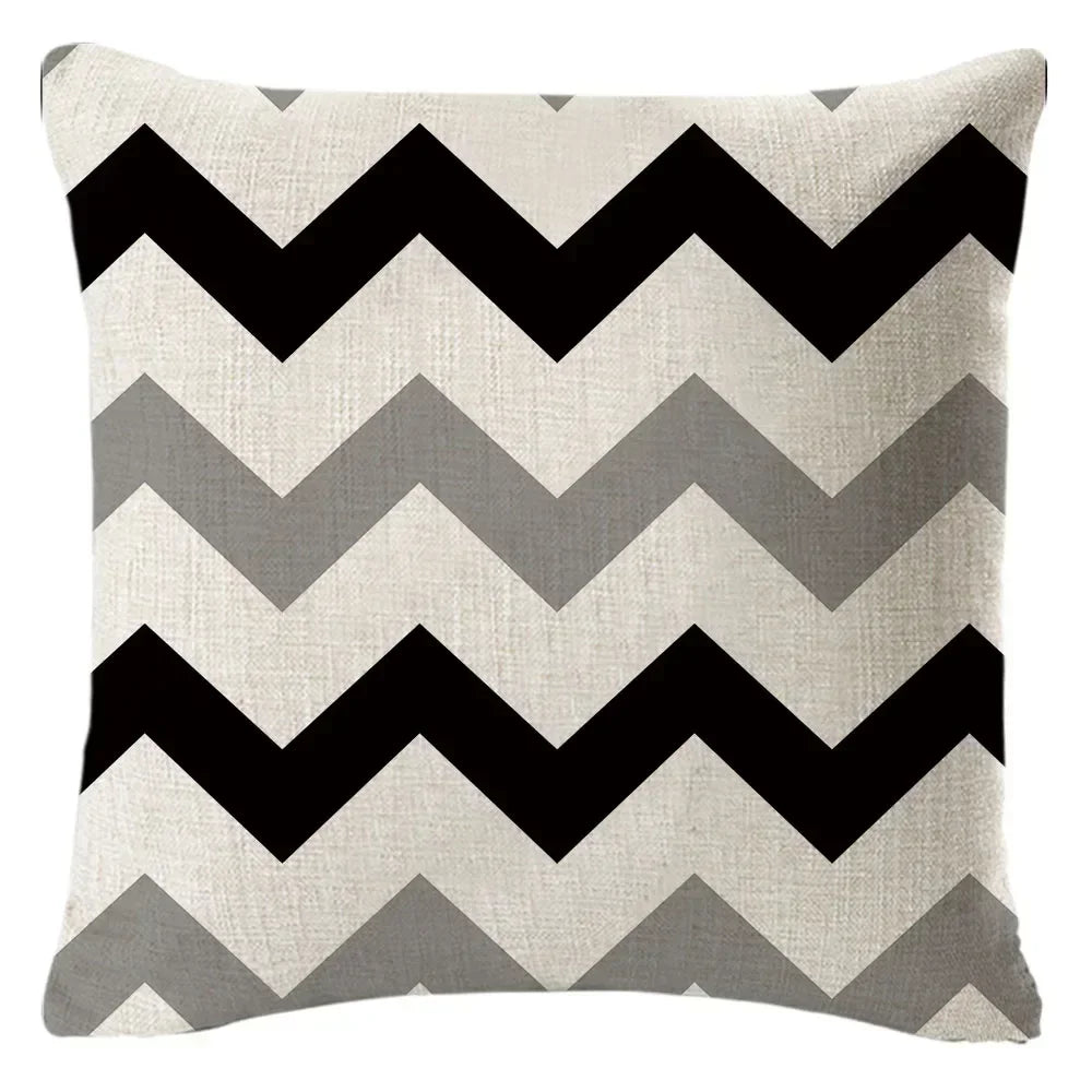 1PC Geometric Figure Linen Pillowcase Home Sofa Bedroom Decoration Pillow Polyester Pillow Car Cushion Cover 45x45cm 27