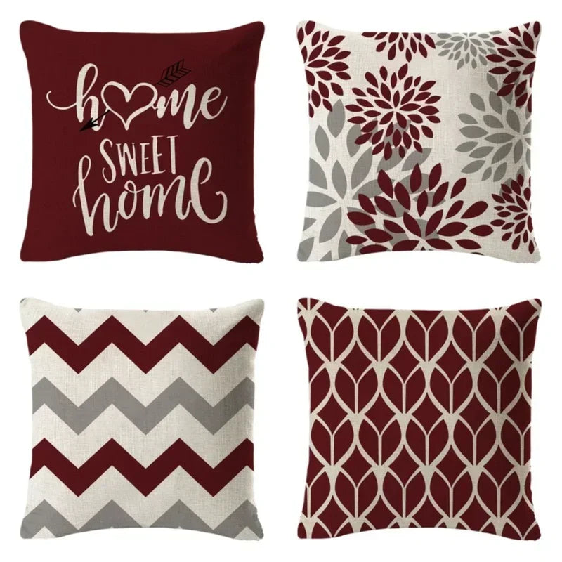 1PC Geometric Figure Linen Pillowcase Home Sofa Bedroom Decoration Pillow Polyester Pillow Car Cushion Cover 45x45cm 5