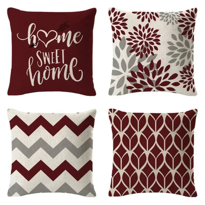 1PC Geometric Figure Linen Pillowcase Home Sofa Bedroom Decoration Pillow Polyester Pillow Car Cushion Cover 45x45cm 5