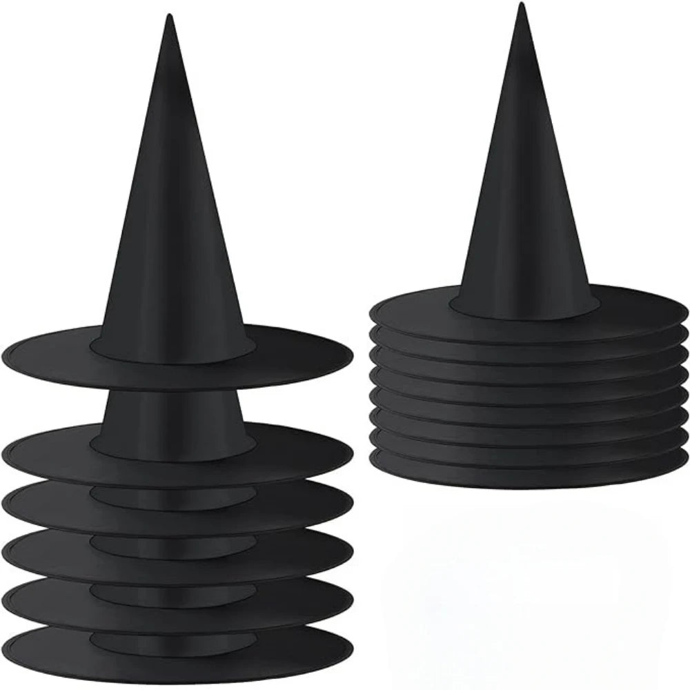 1Pcs Black Wizard Hat for Adult Children Halloween Prank Horror Party Masquerade Outdoor Bar School Home Decoration Props 0
