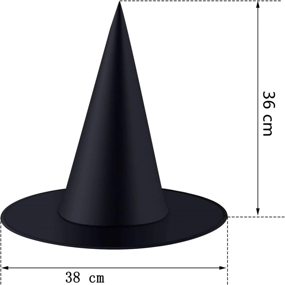 1Pcs Black Wizard Hat for Adult Children Halloween Prank Horror Party Masquerade Outdoor Bar School Home Decoration Props 1