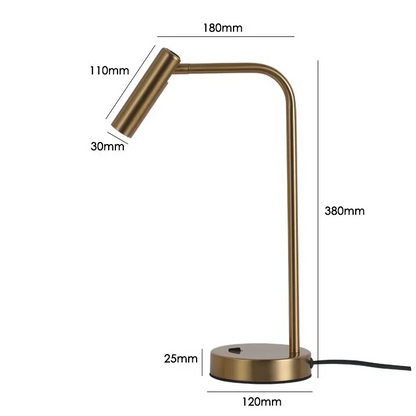 RoyaleGlow Modern Metal Task Table Lamp - Adjustable Desk Light for Office