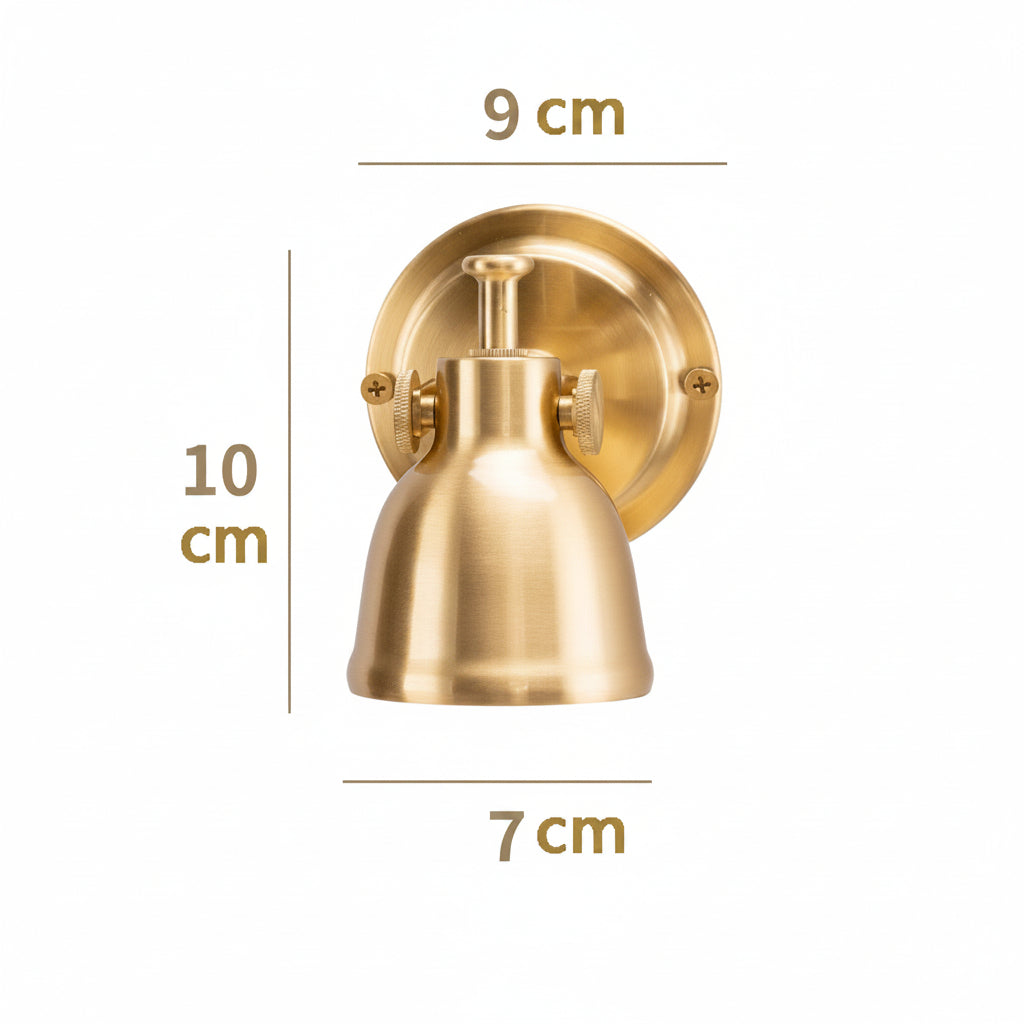 Royelux Vintage Brushed Brass Bell Wall Sconce - Adjustable Industrial Accent Light