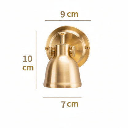 Royelux Vintage Brushed Brass Bell Wall Sconce - Adjustable Industrial Accent Light