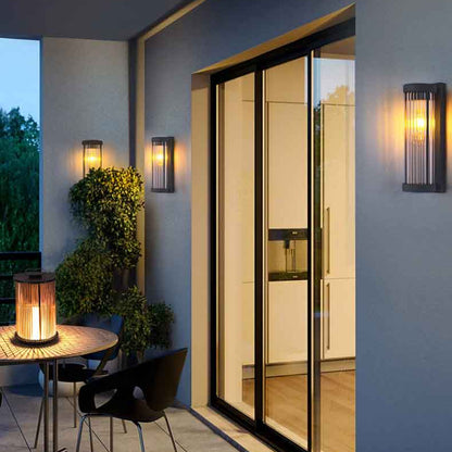 Royelux Solar Outdoor Vintage Ribbed IP65 Wall Sconce Light Fixture