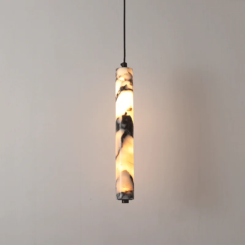 Rayvia Luxury Natural Stone Cylinder Pendant Light for Kitchen Island