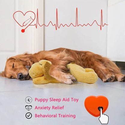 Pawellure Comforting Heartbeat Puppy Toy for Dog Anxiety Relief - Plush Cuddle Companion for Peaceful Sleep