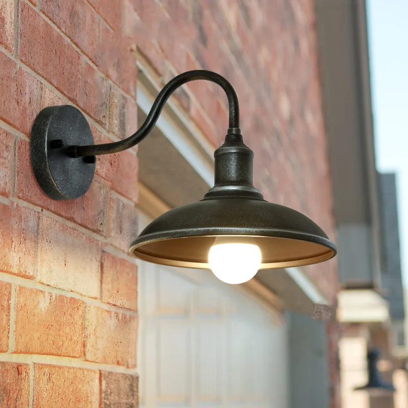 Royaleva Industrial Matte Black Metal Wall Sconce with Exposed Bulb