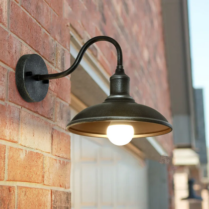Royaleva Industrial Matte Black Metal Wall Sconce with Exposed Bulb