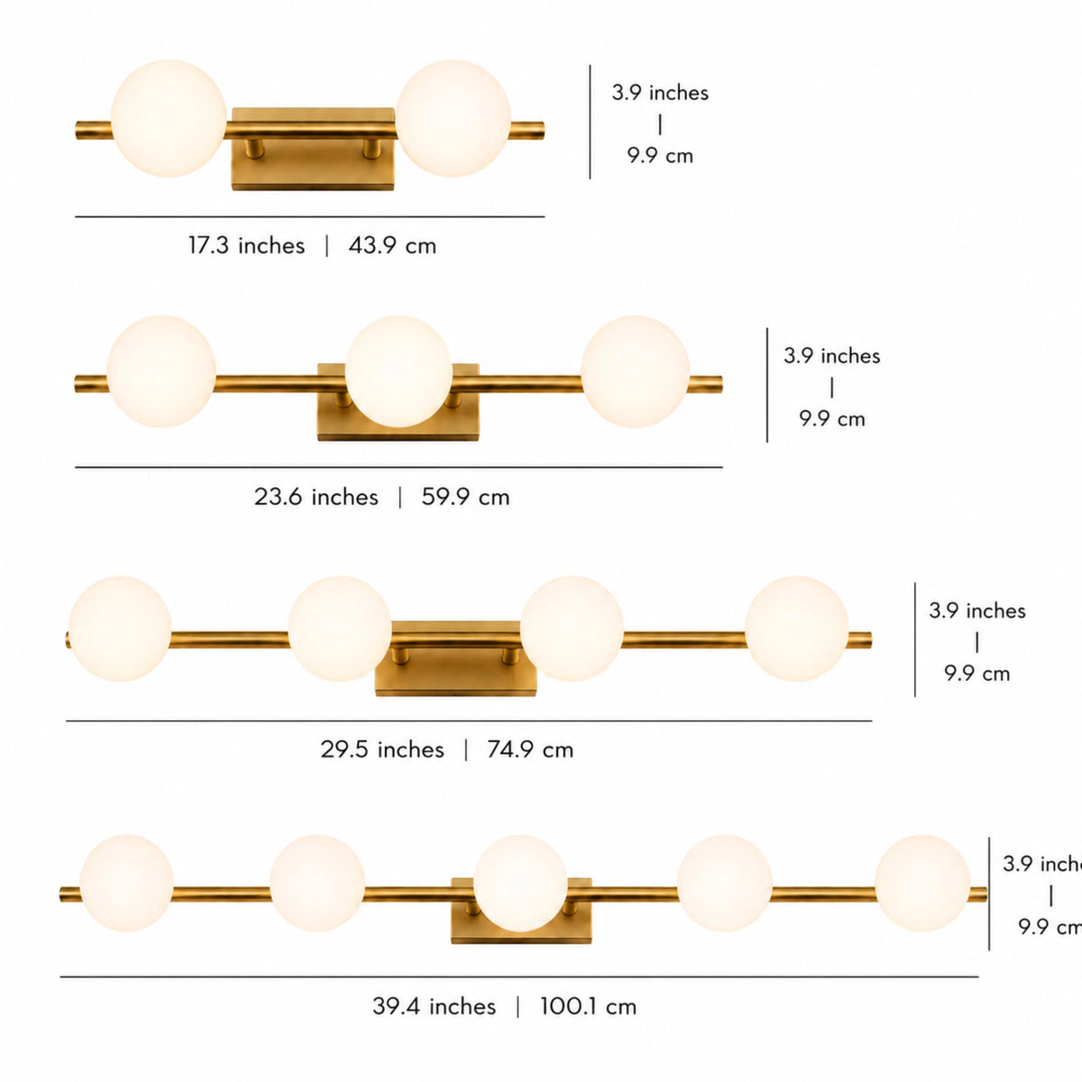 RoyaleGlow Copper LED Bathroom Vanity Light Bar - Wall Mounted Dimmable Multi Head Sconce