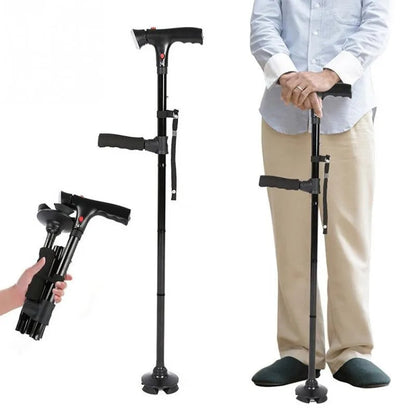 Luxora Adjustable Walking Cane with LED Light and Alarm
