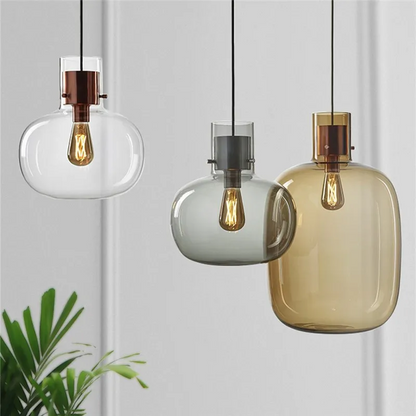 Royelux Modern Nordic Glass Globe Pendant Light - Kitchen Island & Dining Room Hanging Lamp