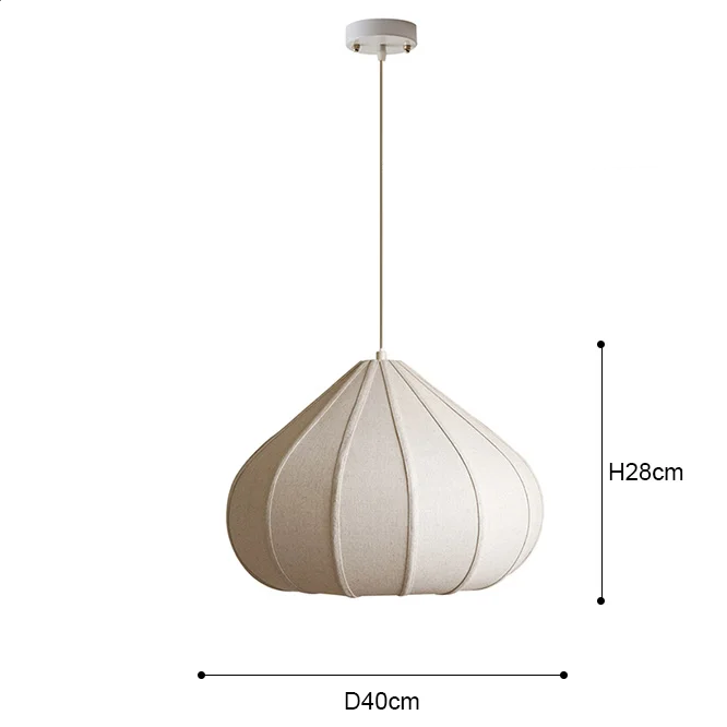LuxRoyale Pleated Fabric Pendant Light – Modern Organic Linen Look Fixture