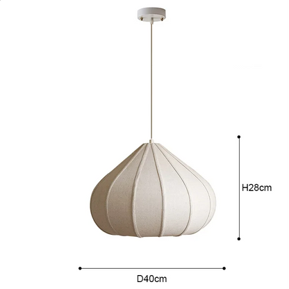 LuxRoyale Pleated Fabric Pendant Light – Modern Organic Linen Look Fixture
