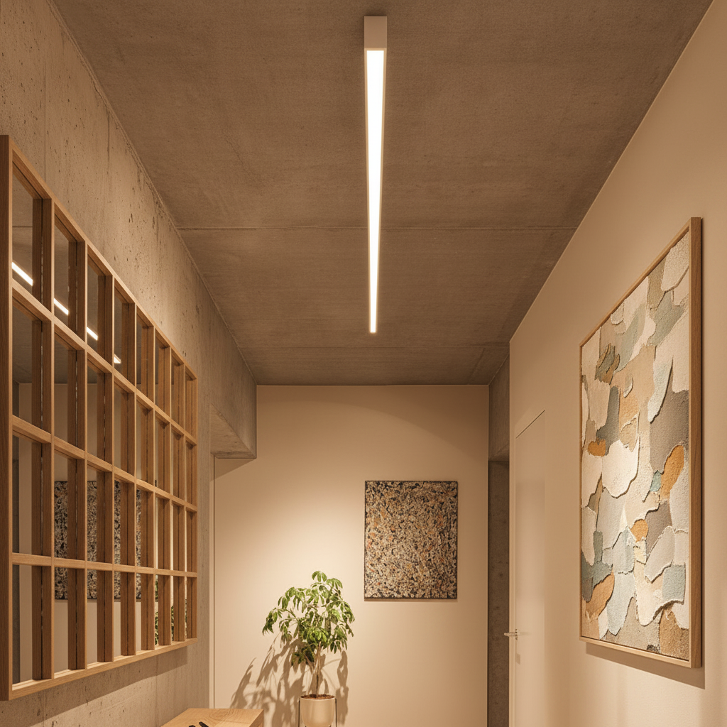 RoyaleGlow 47 Inch Modern LED Linear Pendant Light for Office & Commercial Spaces