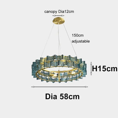 LuxRoyale Contemporary Glass Cube Chandelier-LED Gold Light Fixture