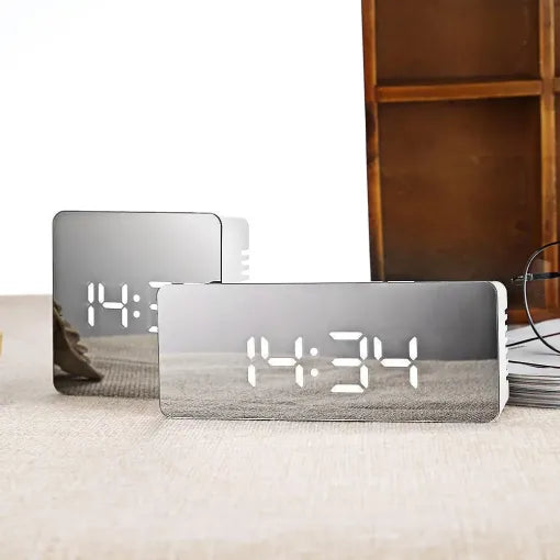 Royaleva Digital Alarm Clock Smart Mirror Desktop Bedside Nightlight