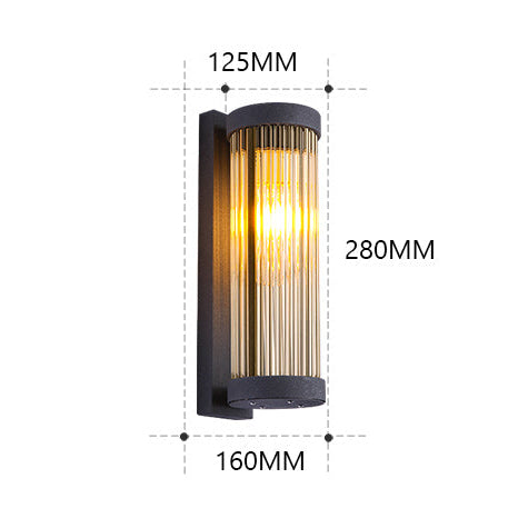 Royelux Solar Outdoor Vintage Ribbed IP65 Wall Sconce Light Fixture
