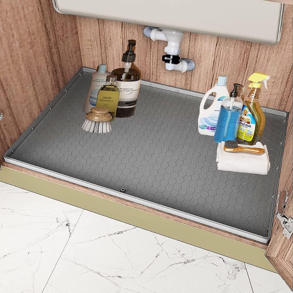 RoyaleGlow Large Under Kitchen Sink Mat Silicone Protective Liner