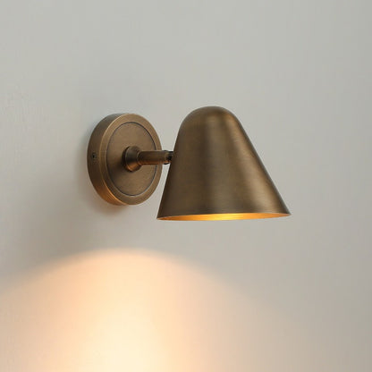 LuxRoyale Modern Solid Brass Conical Wall Sconce - Elegant Downlight Fixture
