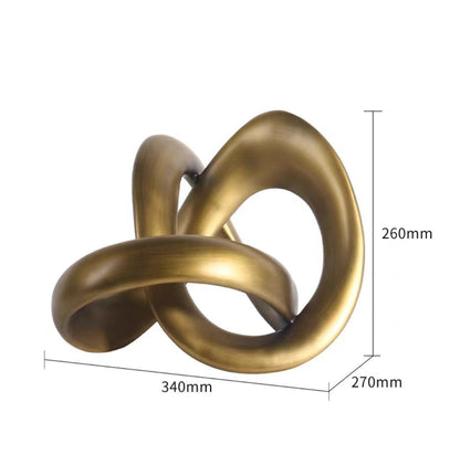 RoyaleGlow Abstract Gold Knot Sculpture - Modern Geometric Resin Home Decor