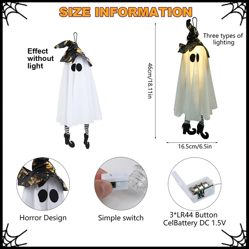 1/2/3pcs Halloween LED Light Up Witch Ghost for Halloween Party Home Indoor Outdoor Yard Decoration Scary Hanging Ornaments Gift 4