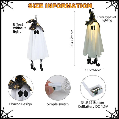 1/2/3pcs Halloween LED Light Up Witch Ghost for Halloween Party Home Indoor Outdoor Yard Decoration Scary Hanging Ornaments Gift 4