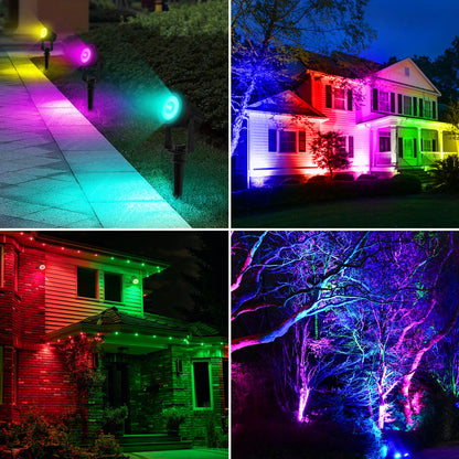 1/2/4/6 Lights RGB Solar Spotlight IP65 Waterproof Solar Light Outdoor Garden Light For Christmas Halloween Party Decor 3