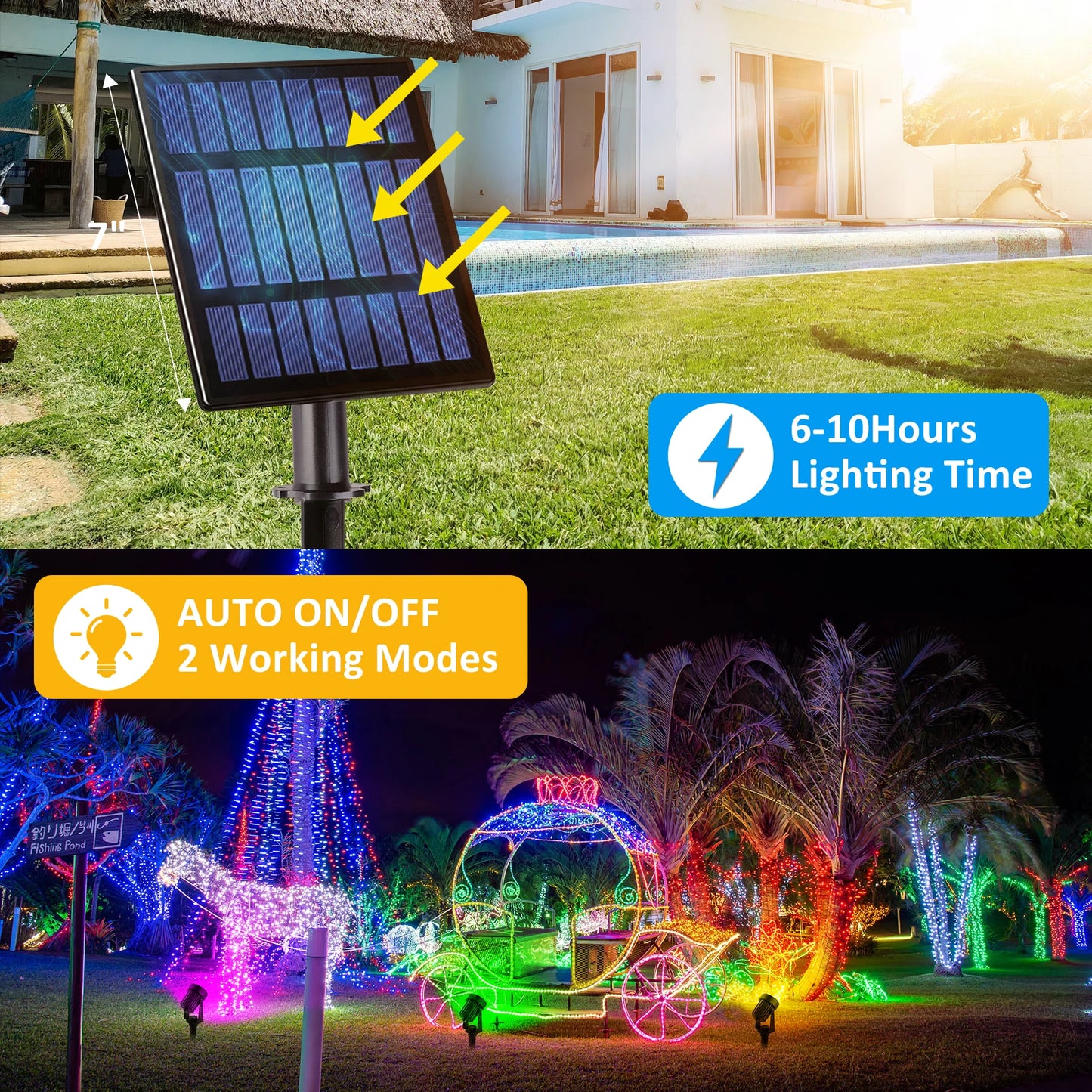 1/2/4/6 Lights RGB Solar Spotlight IP65 Waterproof Solar Light Outdoor Garden Light For Christmas Halloween Party Decor 4