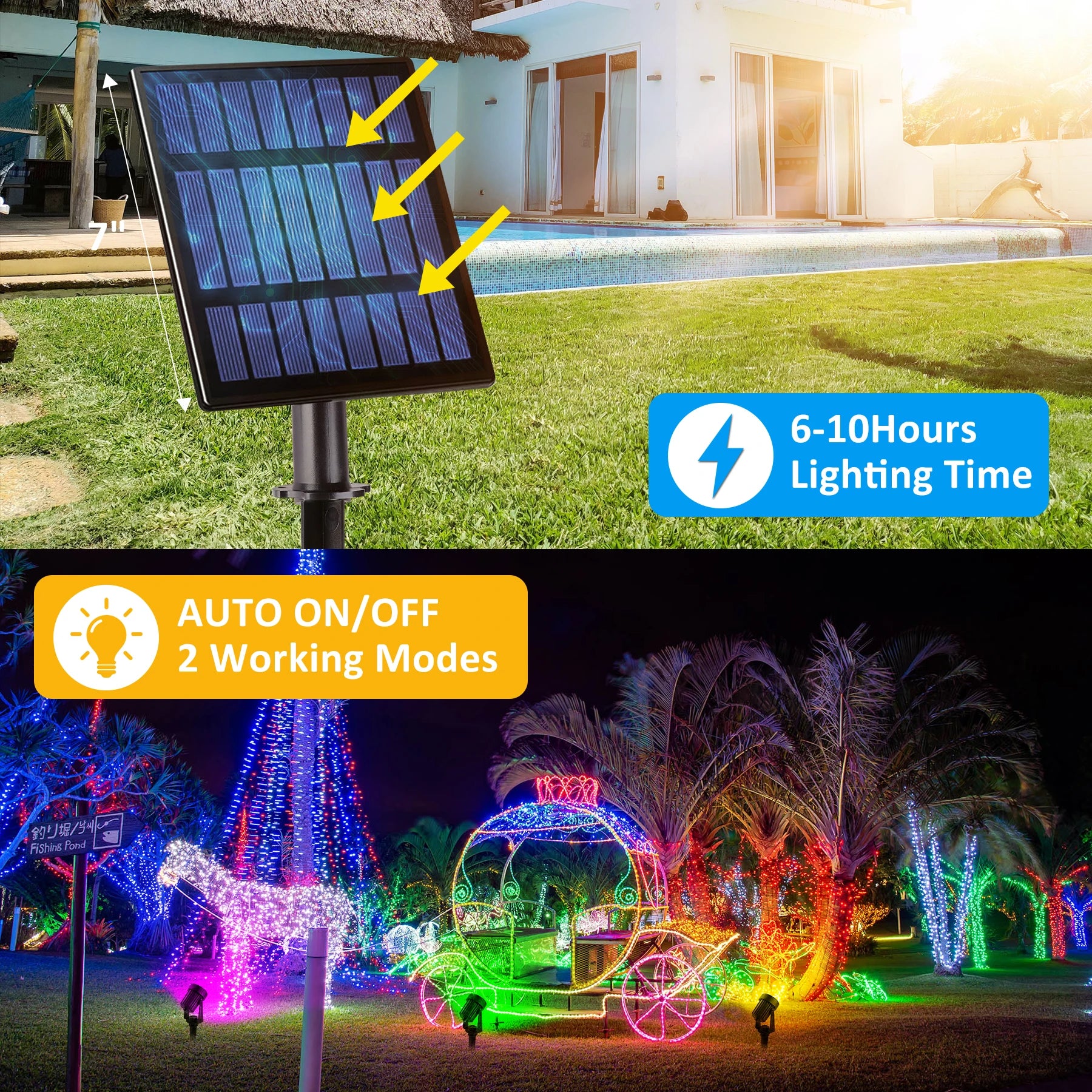 1/2/4/6 Lights RGB Solar Spotlight IP65 Waterproof Solar Light Outdoor Garden Light For Christmas Halloween Party Decor 4