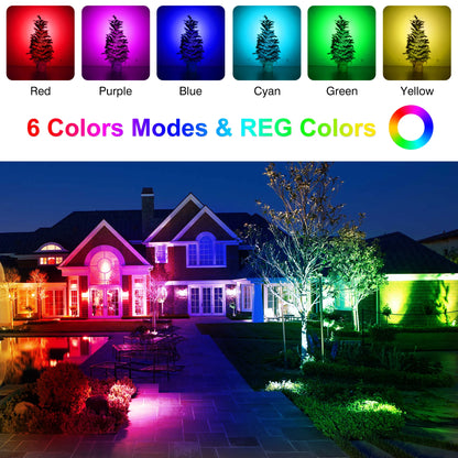 1/2/4/6 Lights RGB Solar Spotlight IP65 Waterproof Solar Light Outdoor Garden Light For Christmas Halloween Party Decor 5