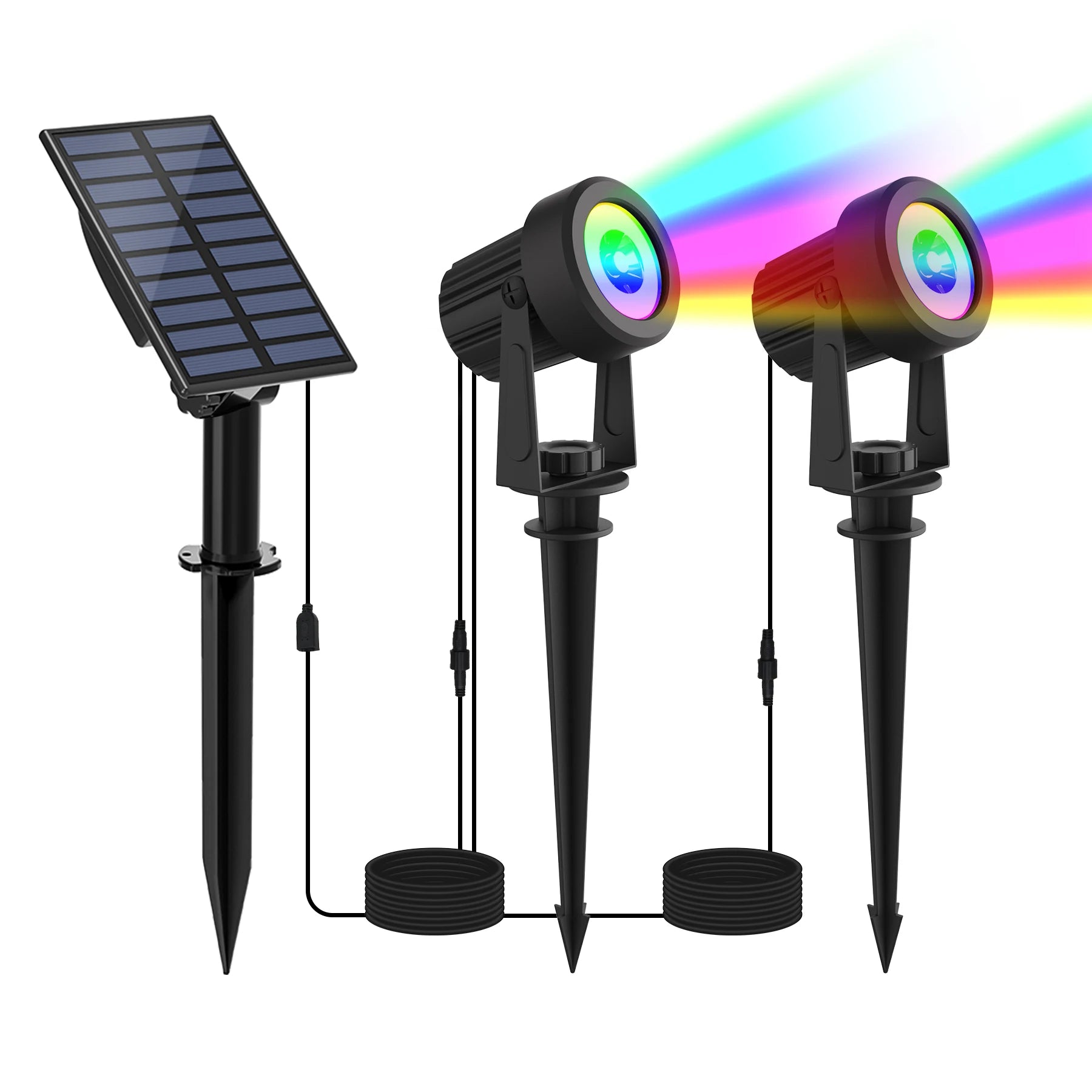 1/2/4/6 Lights RGB Solar Spotlight IP65 Waterproof Solar Light Outdoor Garden Light For Christmas Halloween Party Decor 6