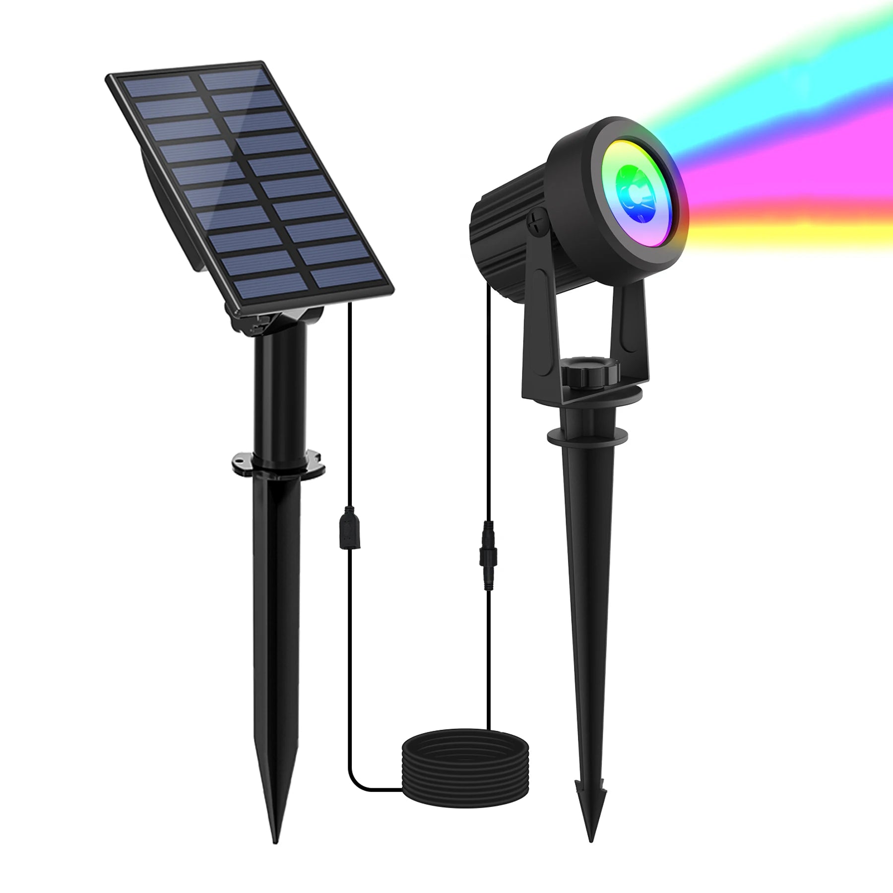 1/2/4/6 Lights RGB Solar Spotlight IP65 Waterproof Solar Light Outdoor Garden Light For Christmas Halloween Party Decor 7