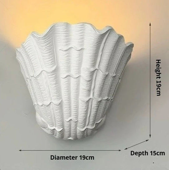 RoyaleGlow Handcrafted Plaster Seashell Sconce - Organic Modern Wall Light
