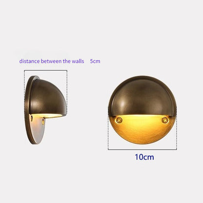 Royelux Modern Half-Moon Wall Sconce - Brushed Brass Industrial Downlight