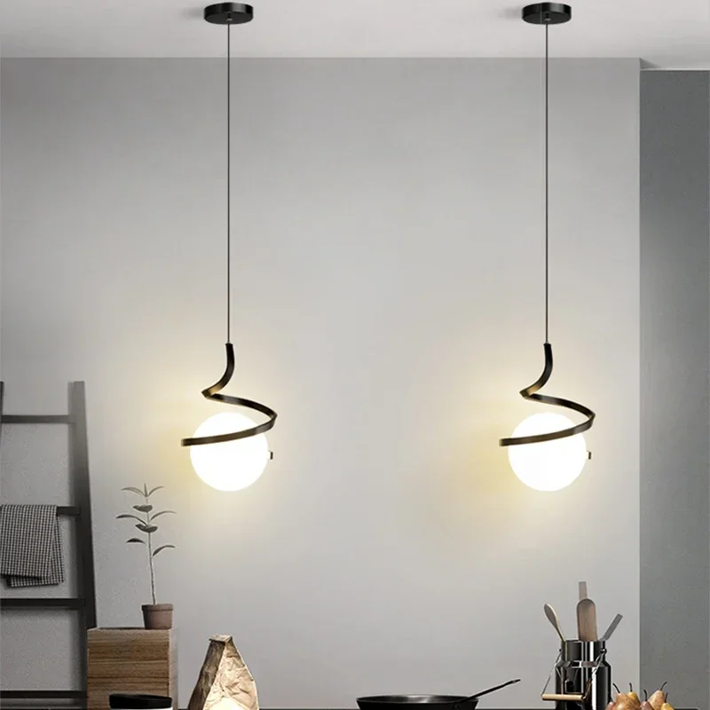 LuxRoyale Nordic LED Pendant Light With Glass Orb