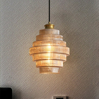 Royelux Tiered Glass Chandelier Pendant Light for Dining Room and Living Room