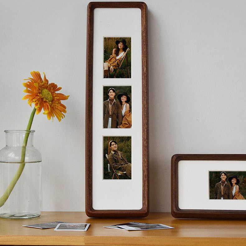 Lumora Modern Natural Wood Triple Photo Frame for Desk Display