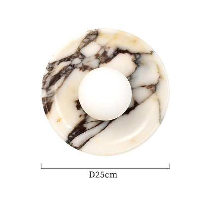 LuxRoyale Viola Marble Wall Sconce with Spherical Glass Shade - Modern LED Lighting