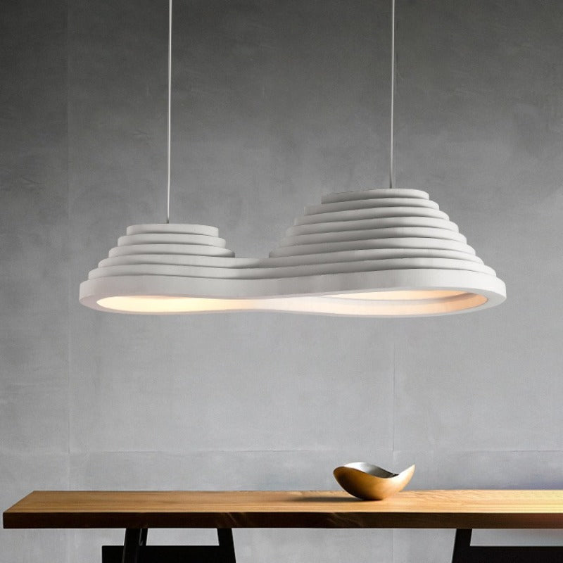 Royelux Organic Modern Pendant Light-Wavy White LED Ceiling Lamp