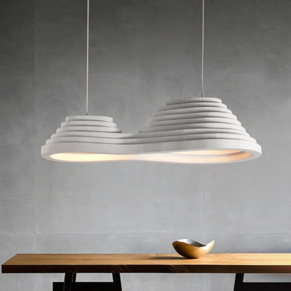 Royelux Organic Modern Pendant Light-Wavy White LED Ceiling Lamp